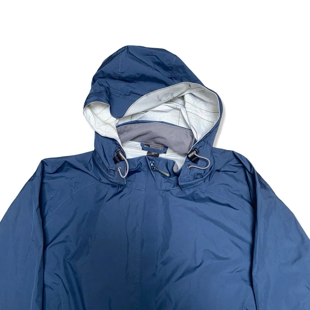 REI Co-op Rain Jacket Women's Blue Waterproof Hooded Shell Outdoor Size XL Long - Picture 8 of 9